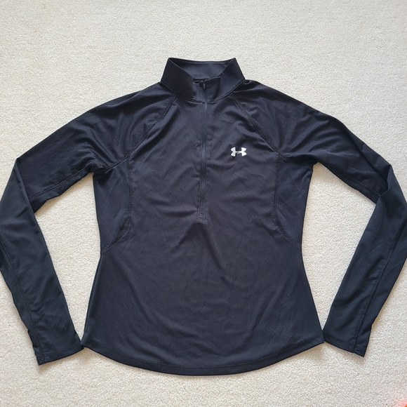 NWOT Under Armour Women's 1/2 Zip Black Base Layer Top - Picture 1 of 10